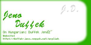 jeno duffek business card